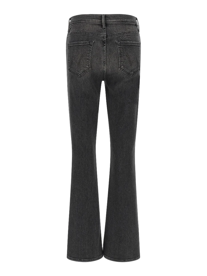 Gray Cotton Flared Jeans