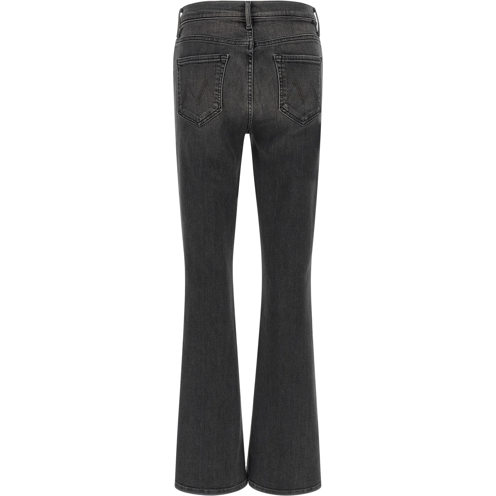 Gray Cotton Flared Jeans