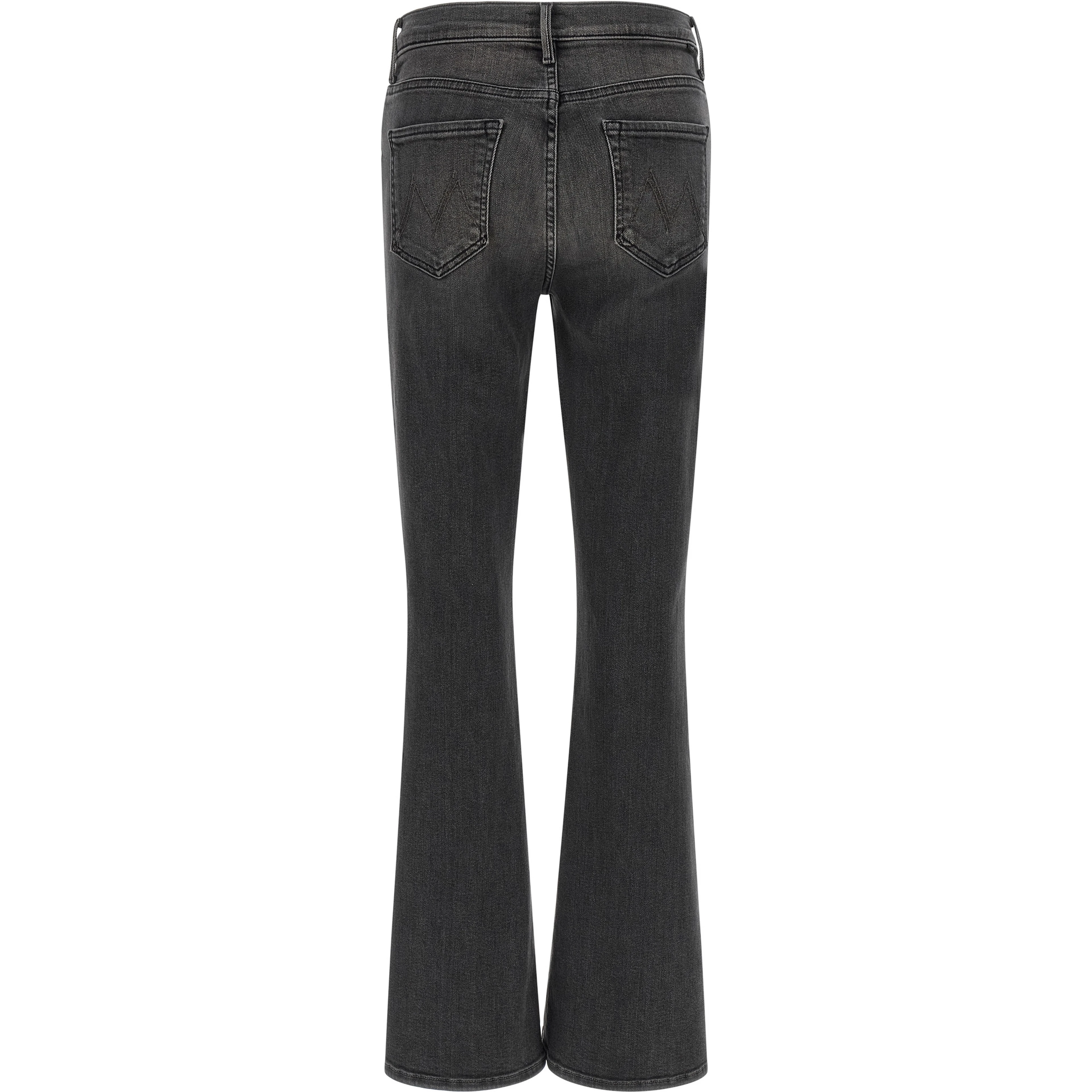Gray Cotton Flared Jeans