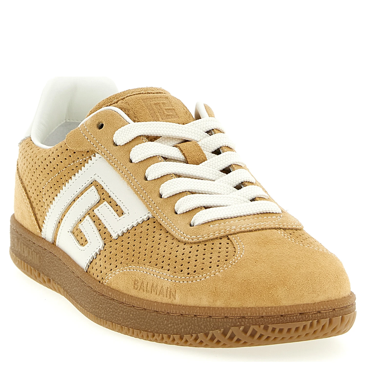 Beige Calfskin Low Top Sneakers