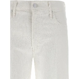 White Cotton Flared Jeans