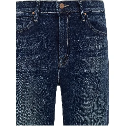 Blue Cotton Straight-Leg Jeans