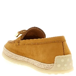 Beige Calfskin Slip-On Loafers