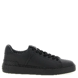 Black Calfskin Low Top Sneakers