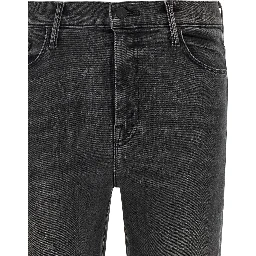 Gray Cotton Flared Jeans