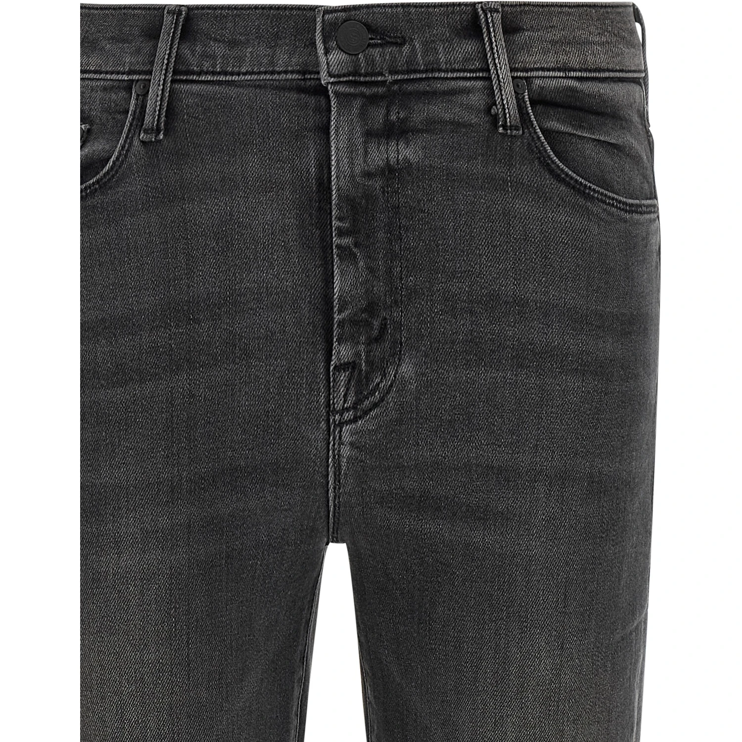 Gray Cotton Flared Jeans