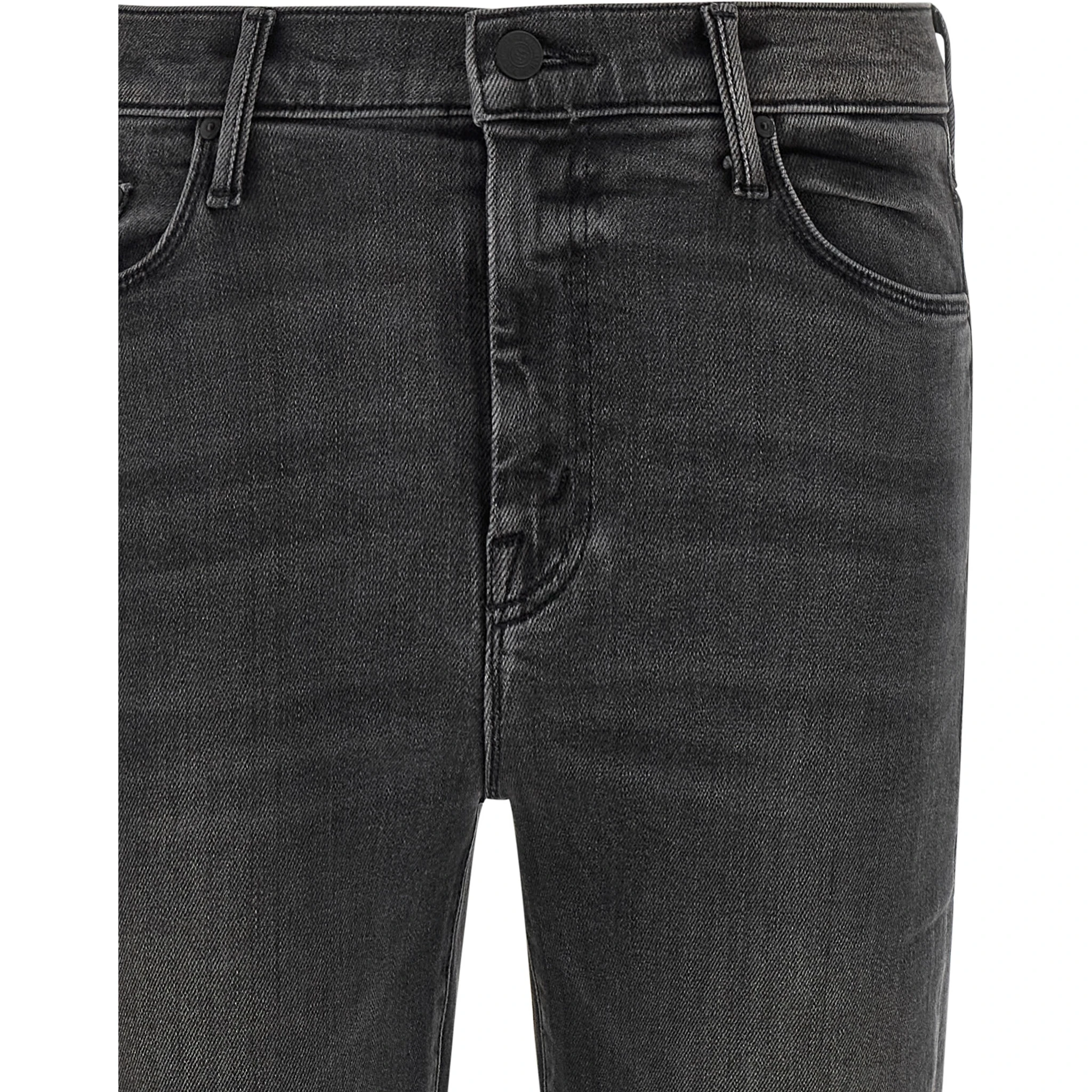 Gray Cotton Flared Jeans