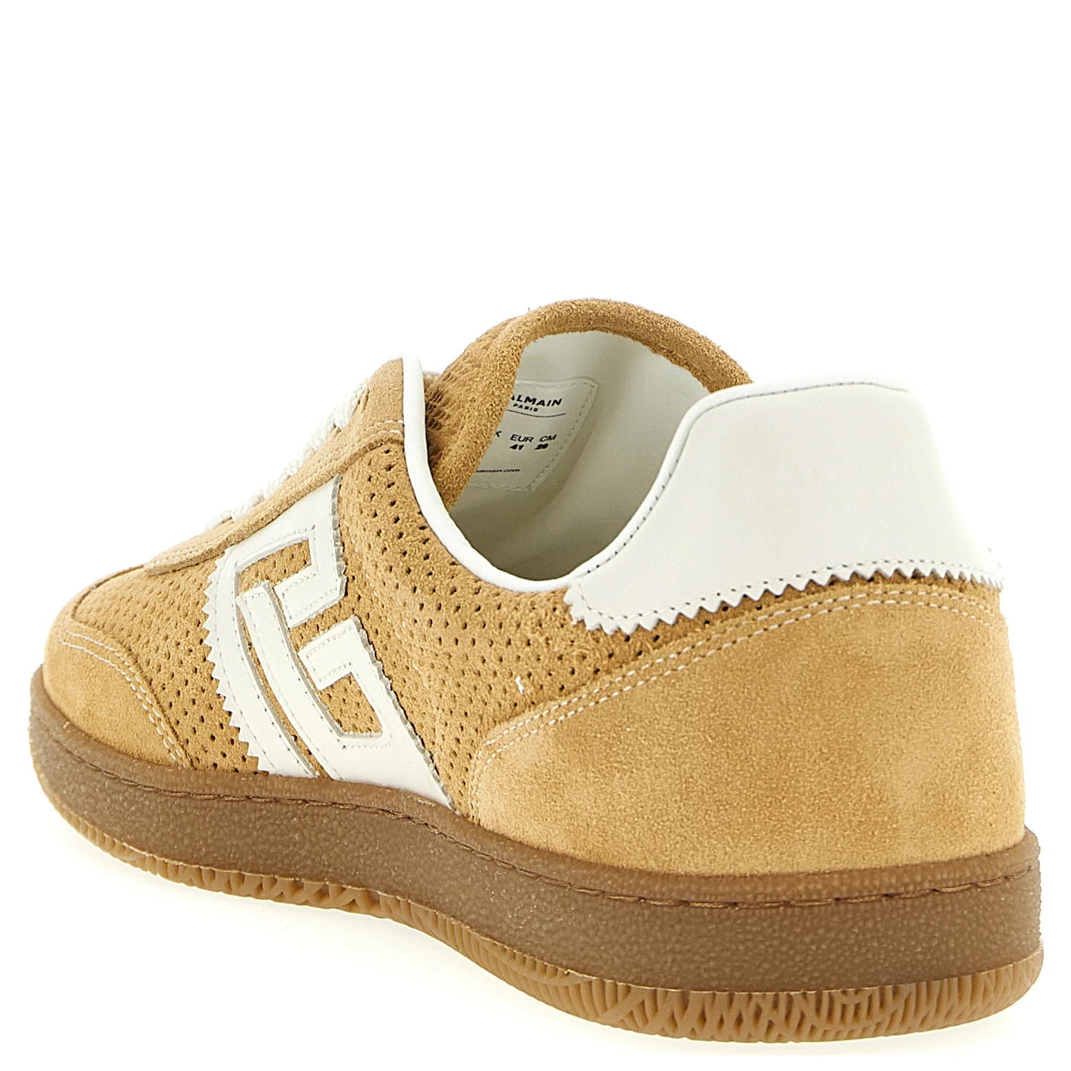 Beige Calfskin Low Top Sneakers