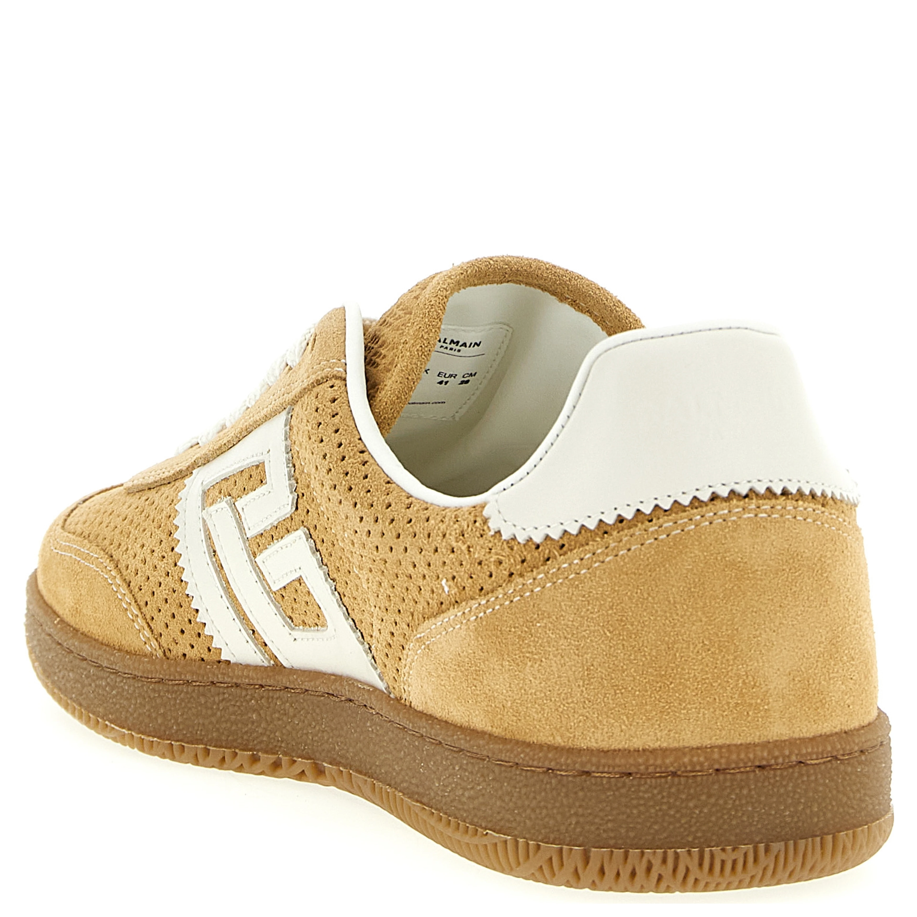 Beige Calfskin Low Top Sneakers