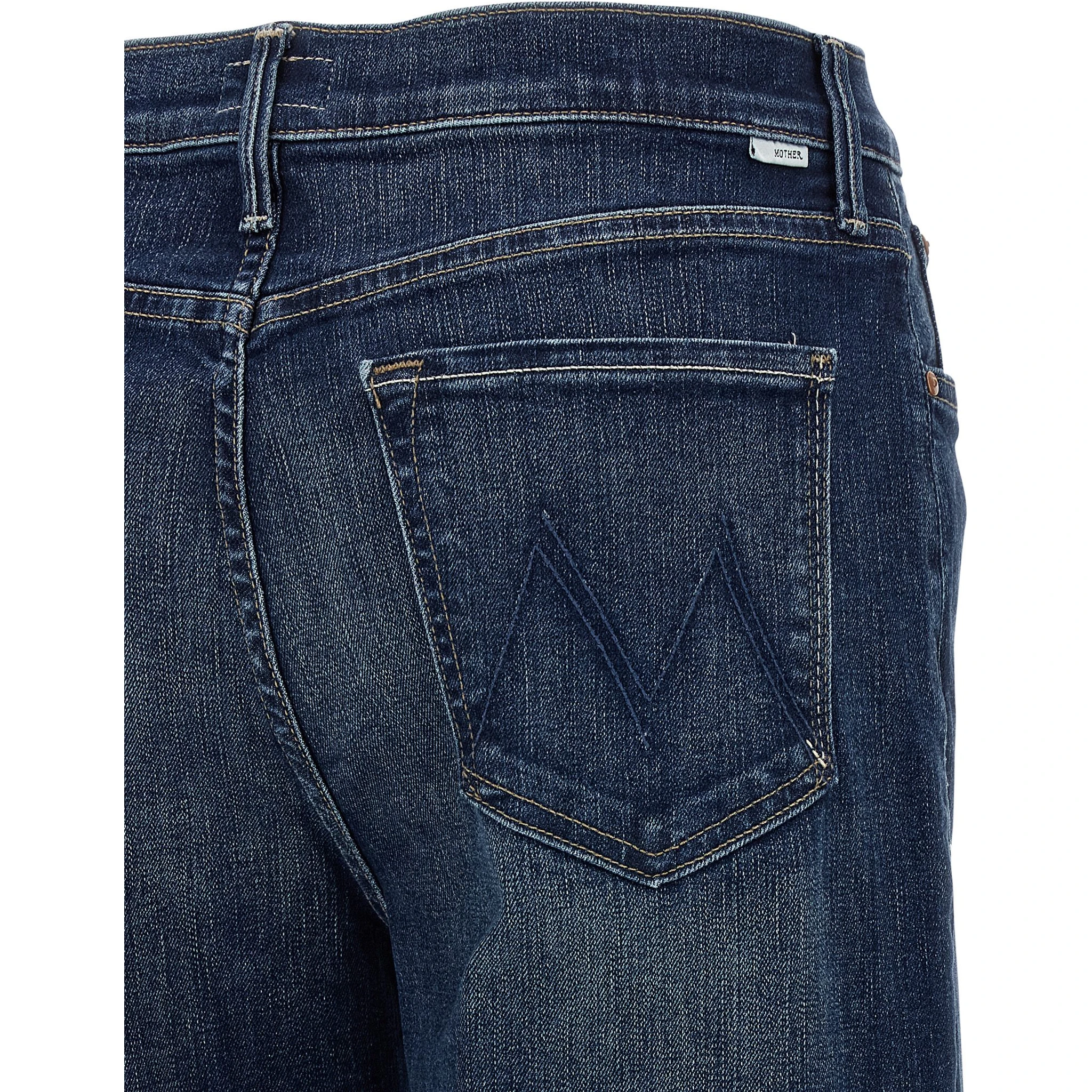 Blue Cotton Straight-Leg Jeans