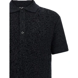 Blue Wool Polo Shirt