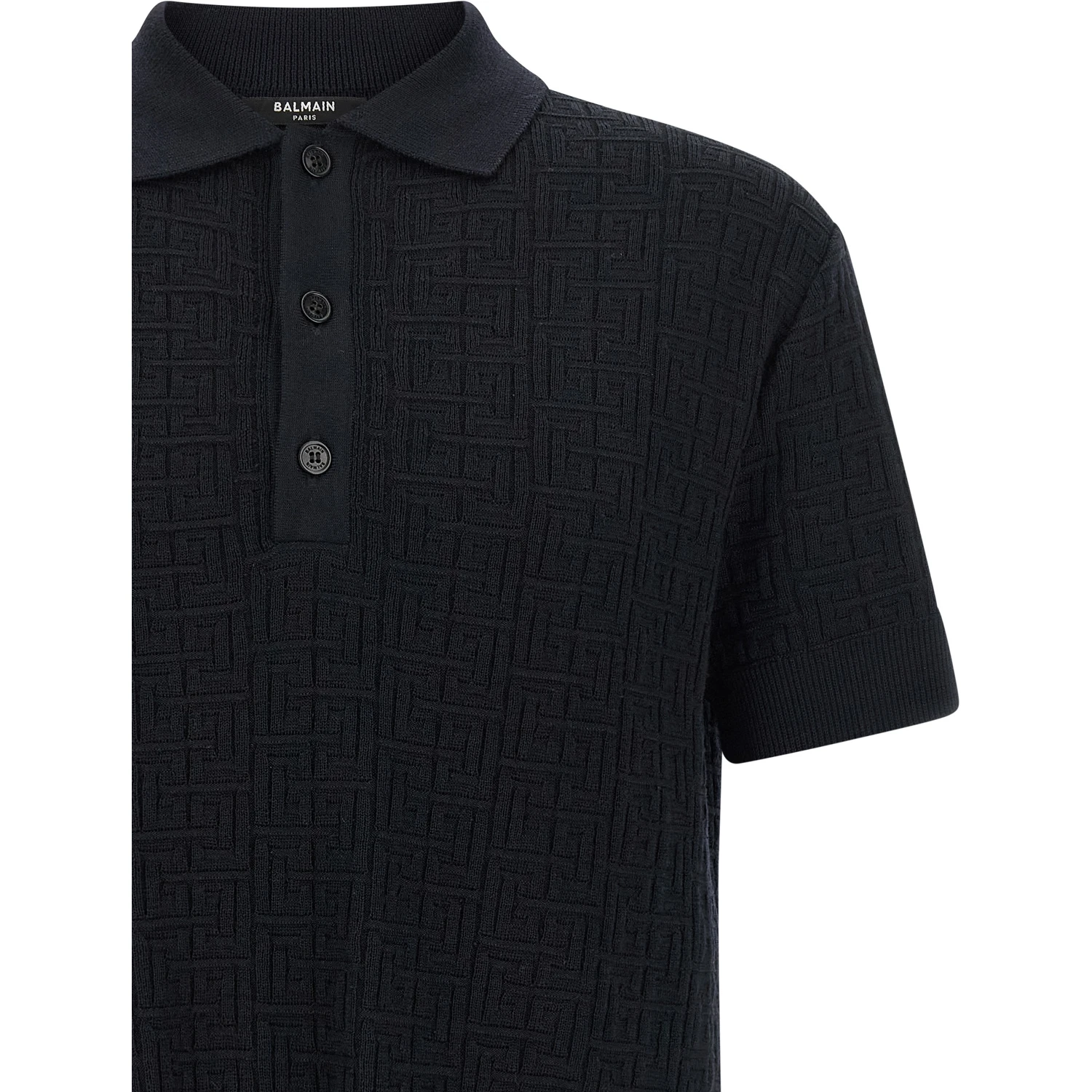 Blue Wool Polo Shirt