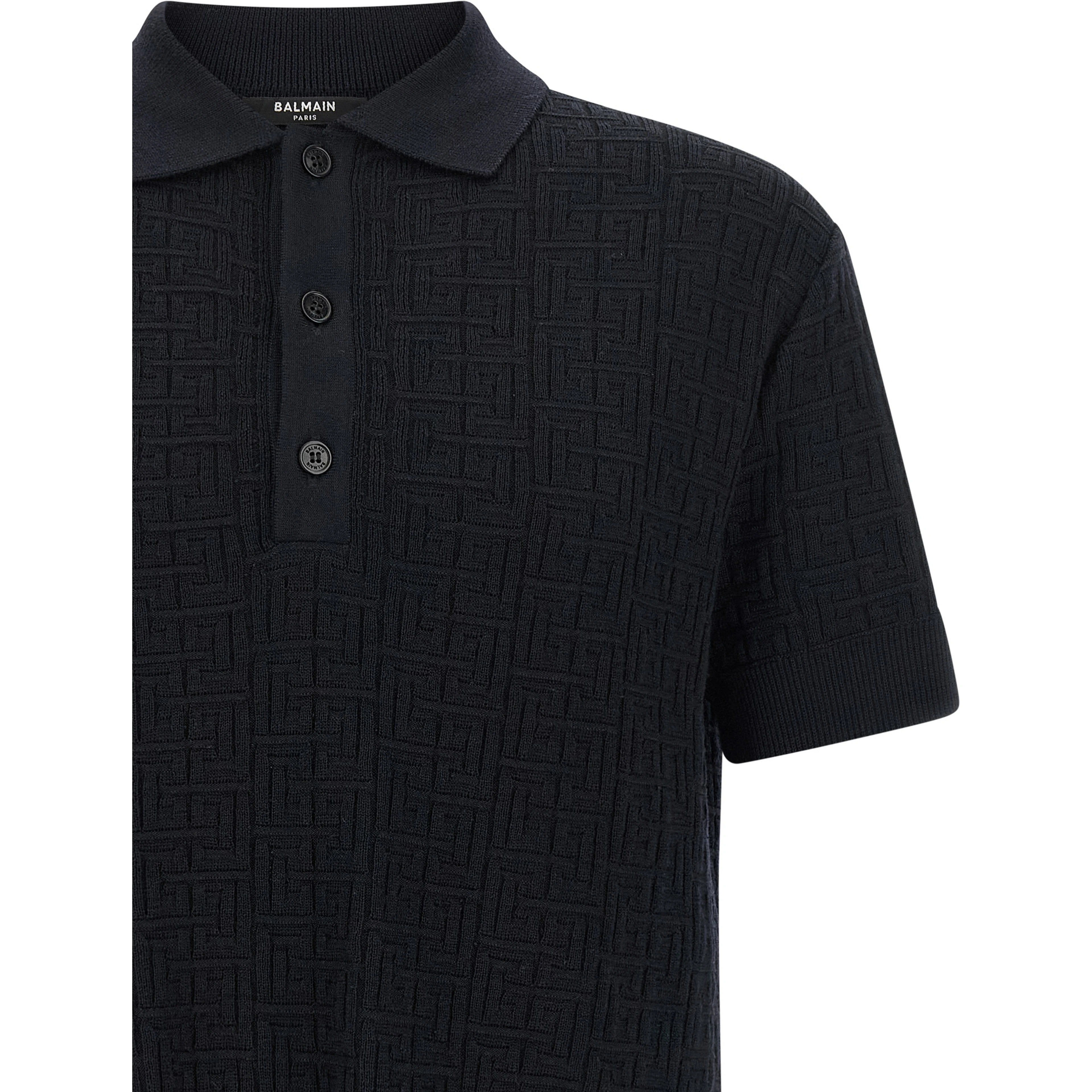 Blue Wool Polo Shirt