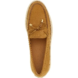 Beige Calfskin Slip-On Loafers
