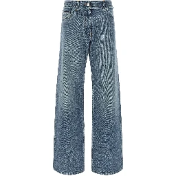 Blue Cotton Boyfriend Jeans