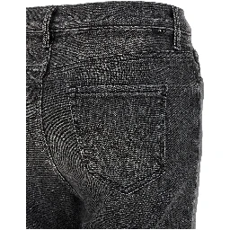 Gray Cotton Flared Jeans