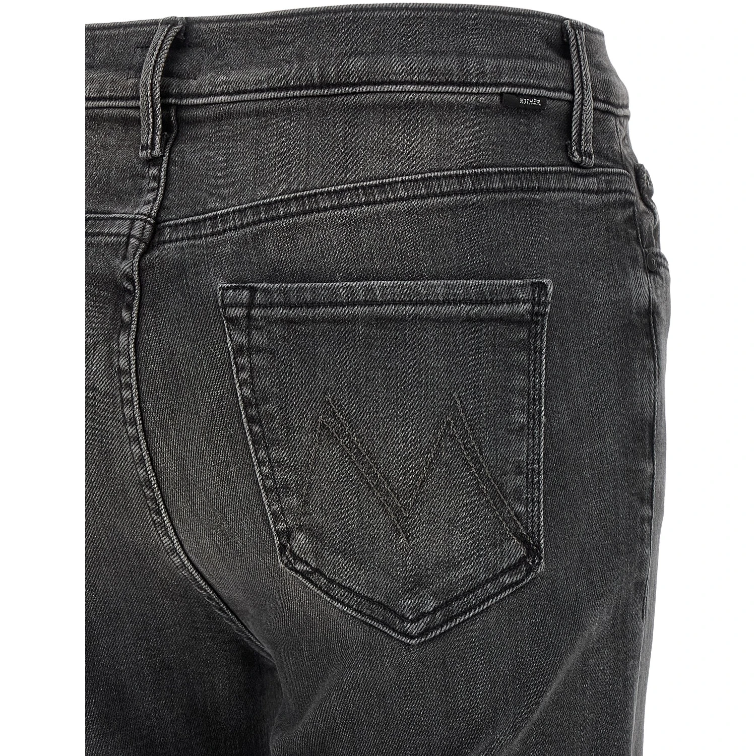 Gray Cotton Flared Jeans