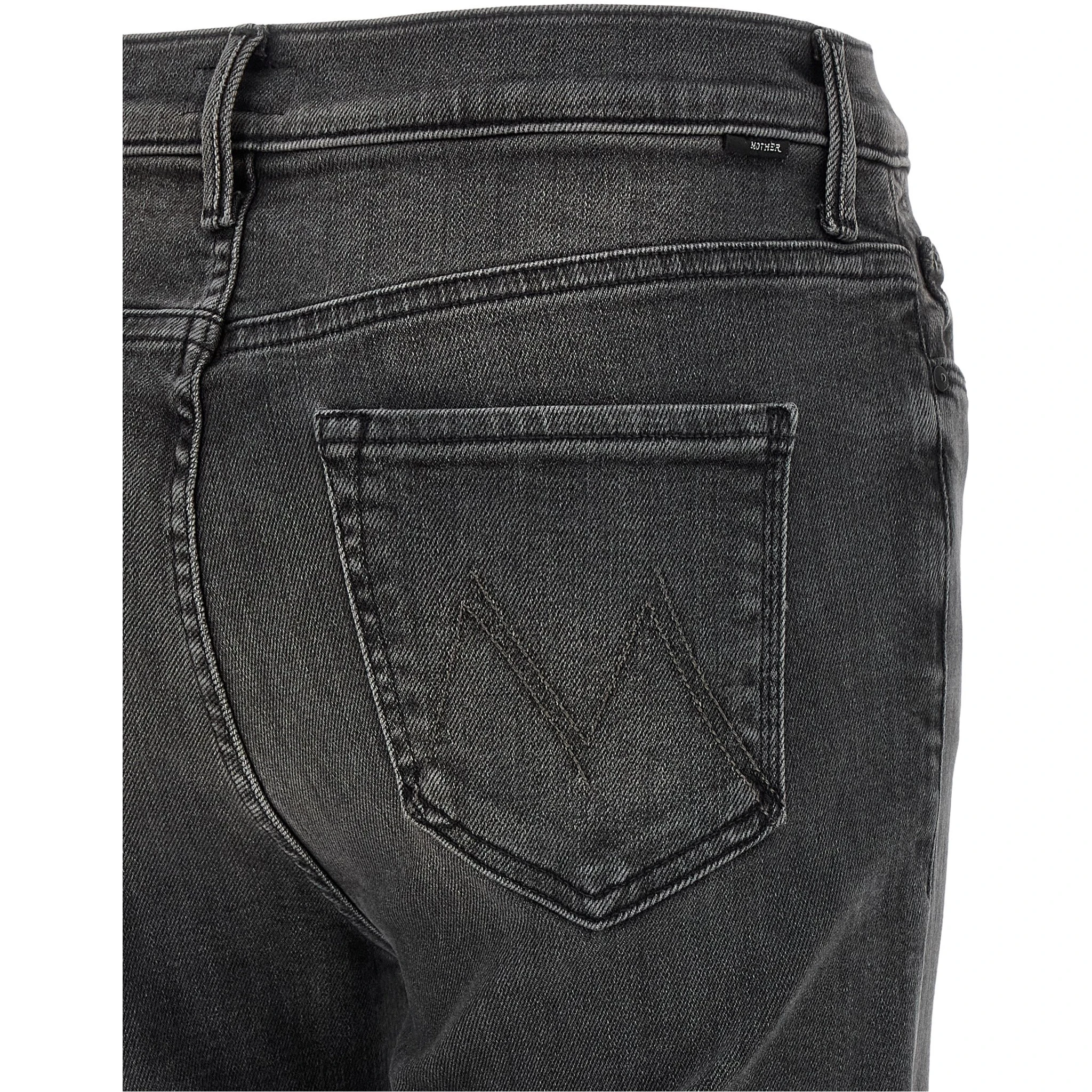 Gray Cotton Flared Jeans