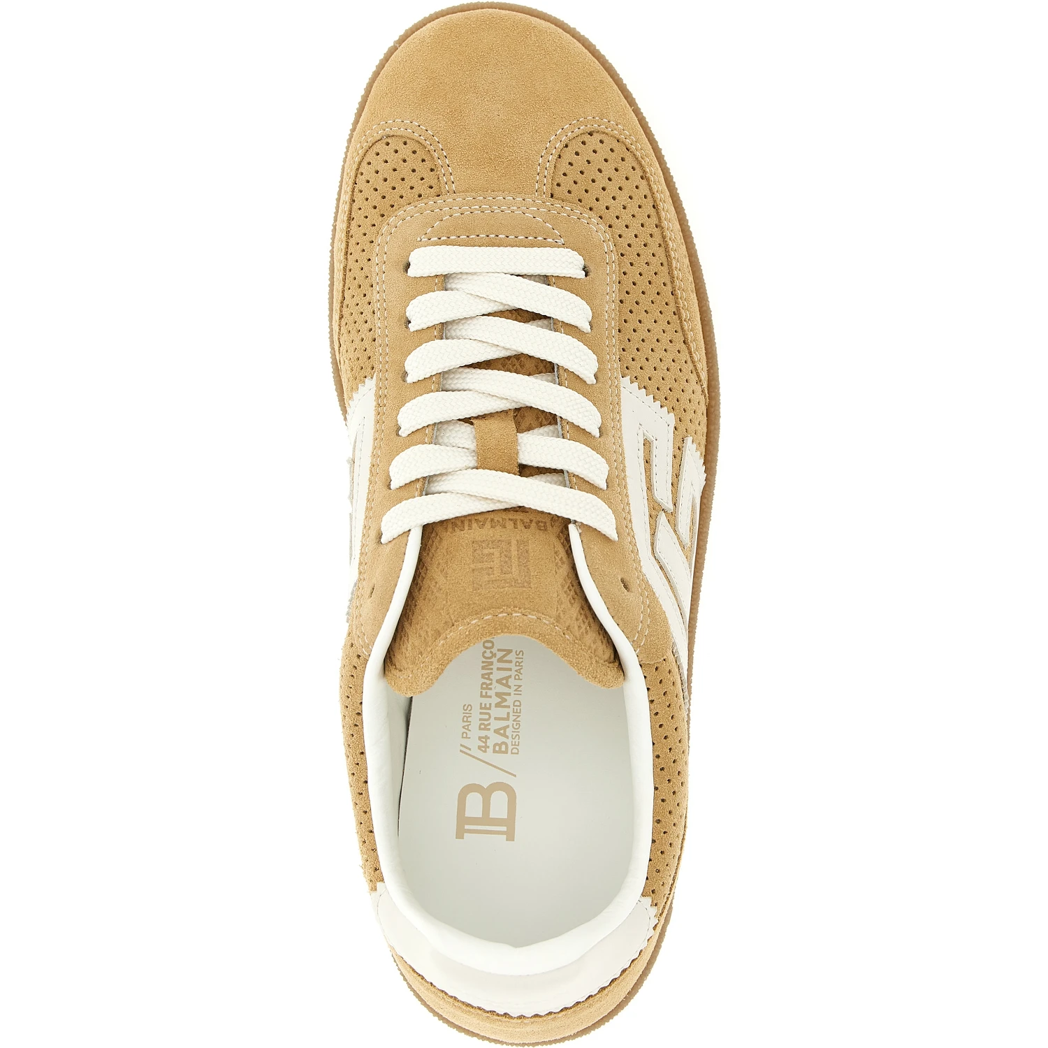 Beige Calfskin Low Top Sneakers