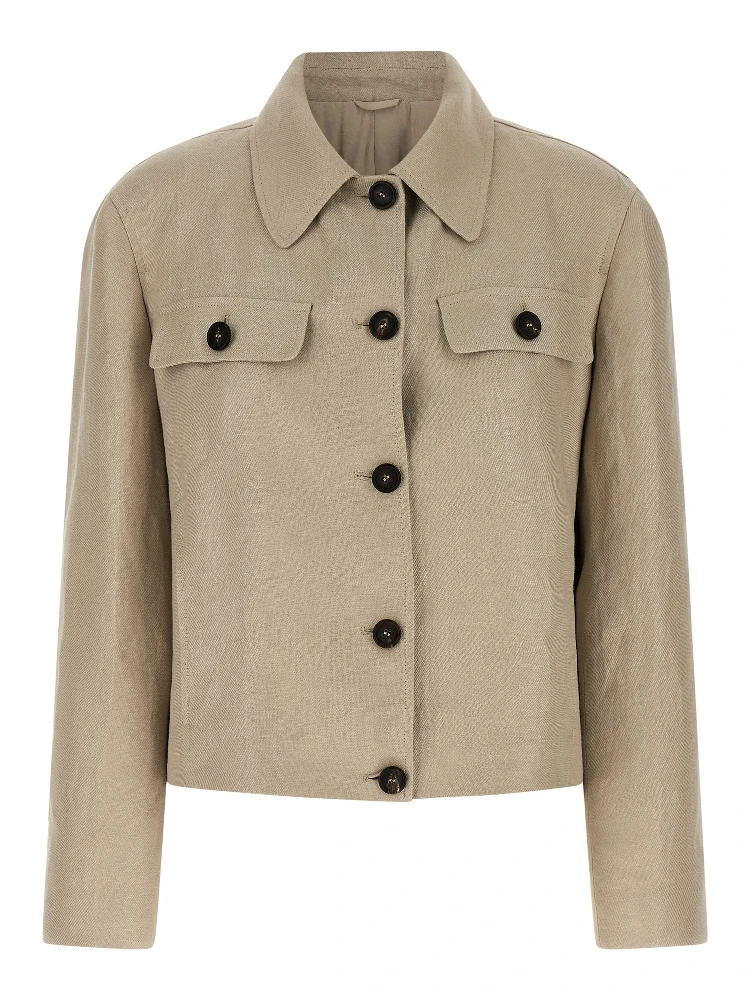 Beige Linen Blazer