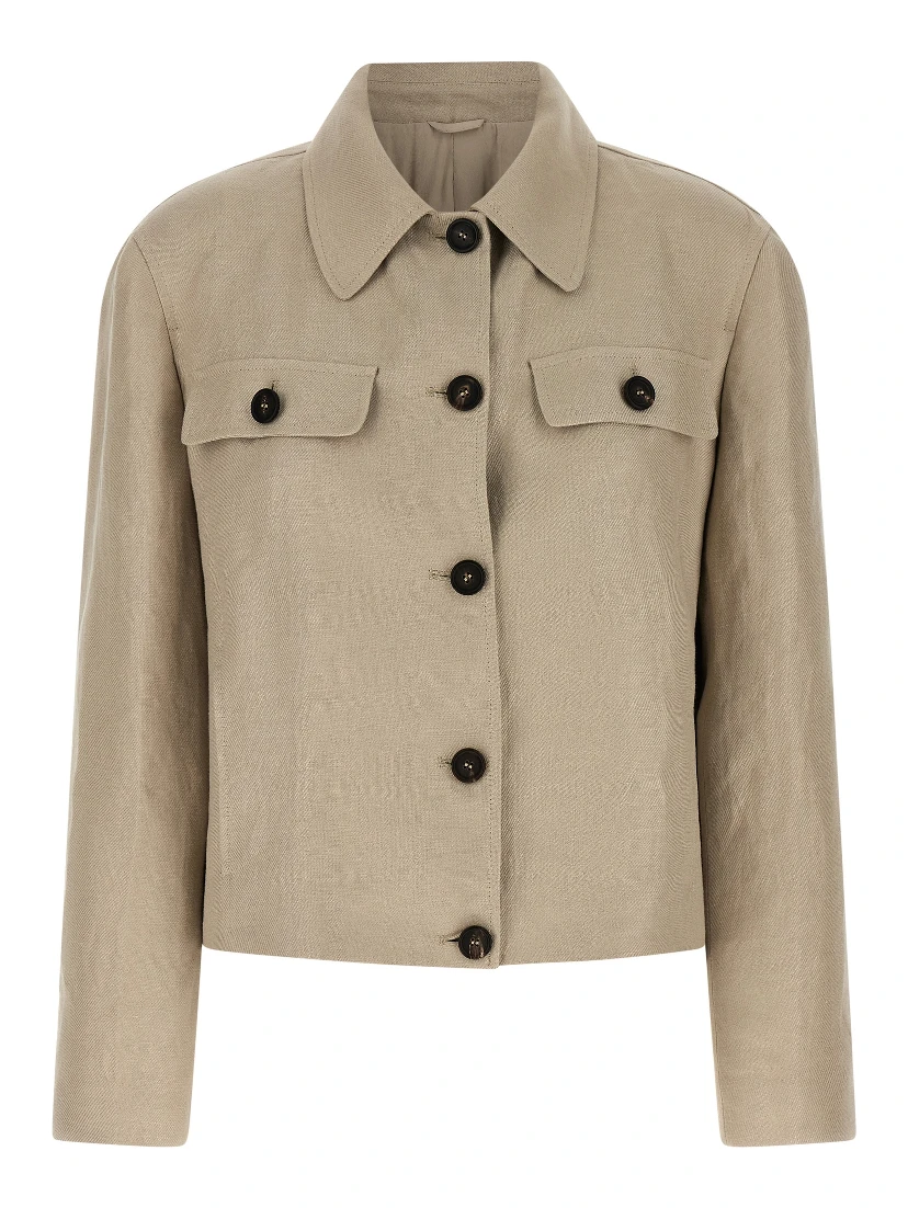Beige Linen Blazer