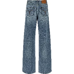 Blue Cotton Boyfriend Jeans
