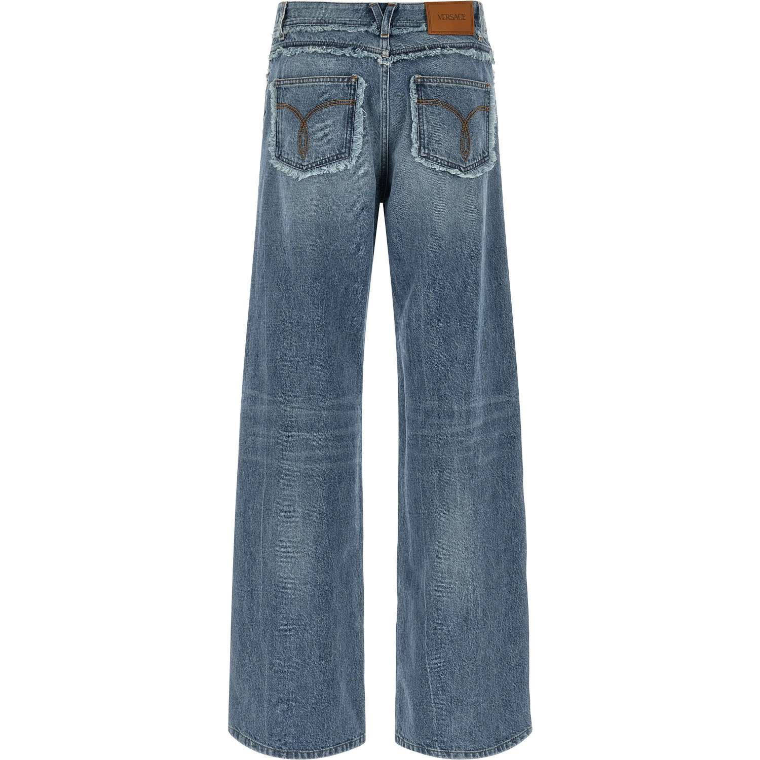 Blue Cotton Boyfriend Jeans