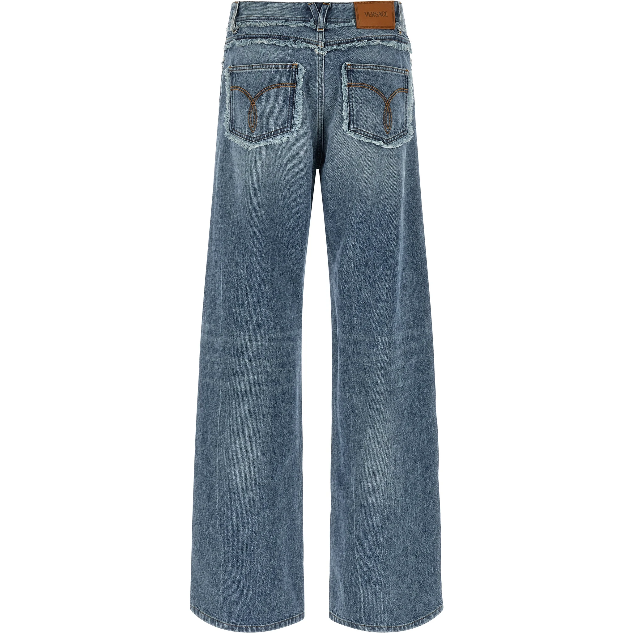 Blue Cotton Boyfriend Jeans