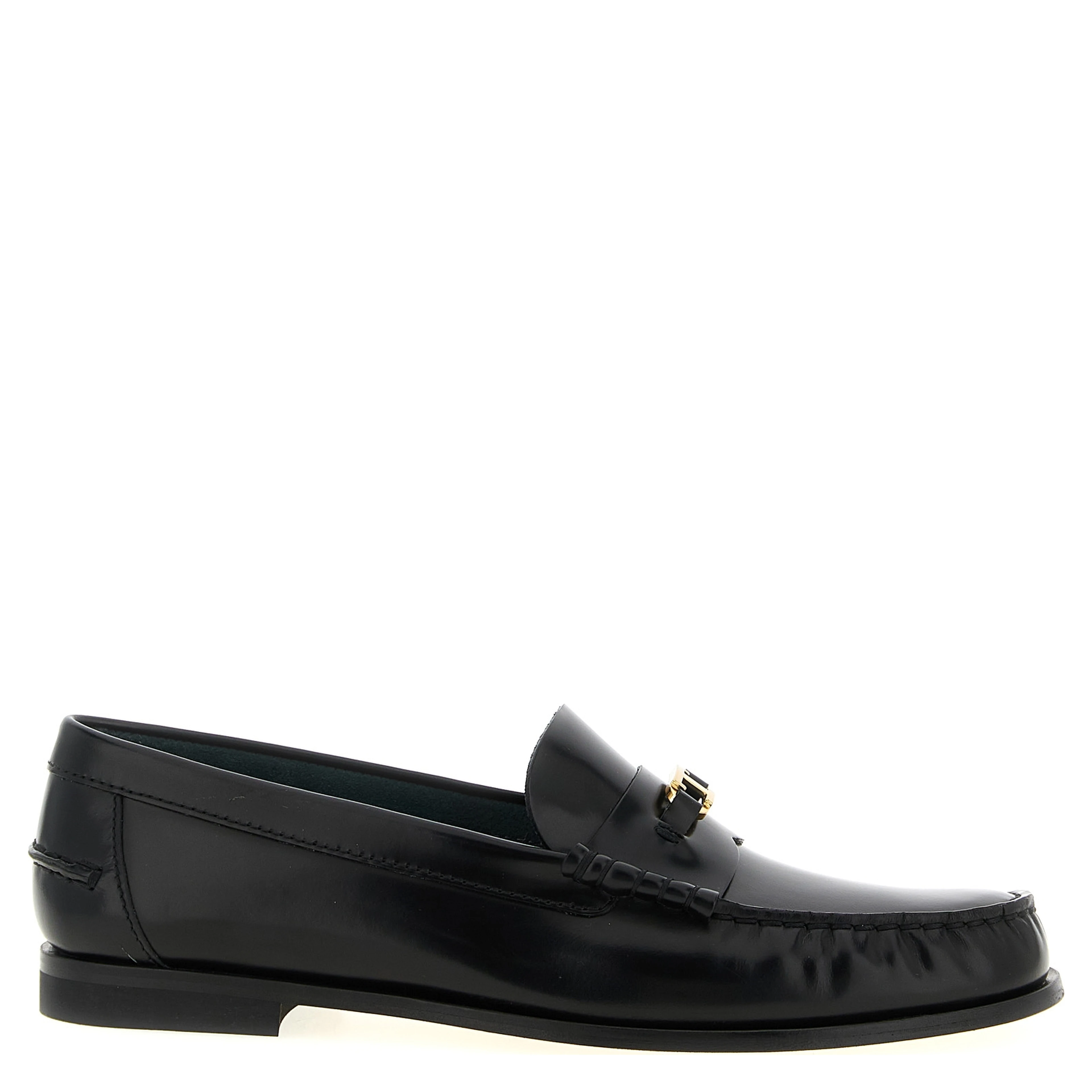 Black Calfskin Slip-On Loafers