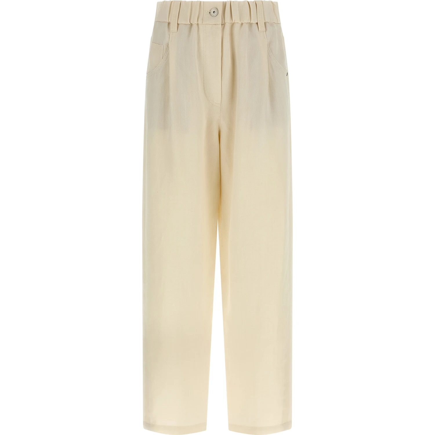 White Viscose Casual Pants