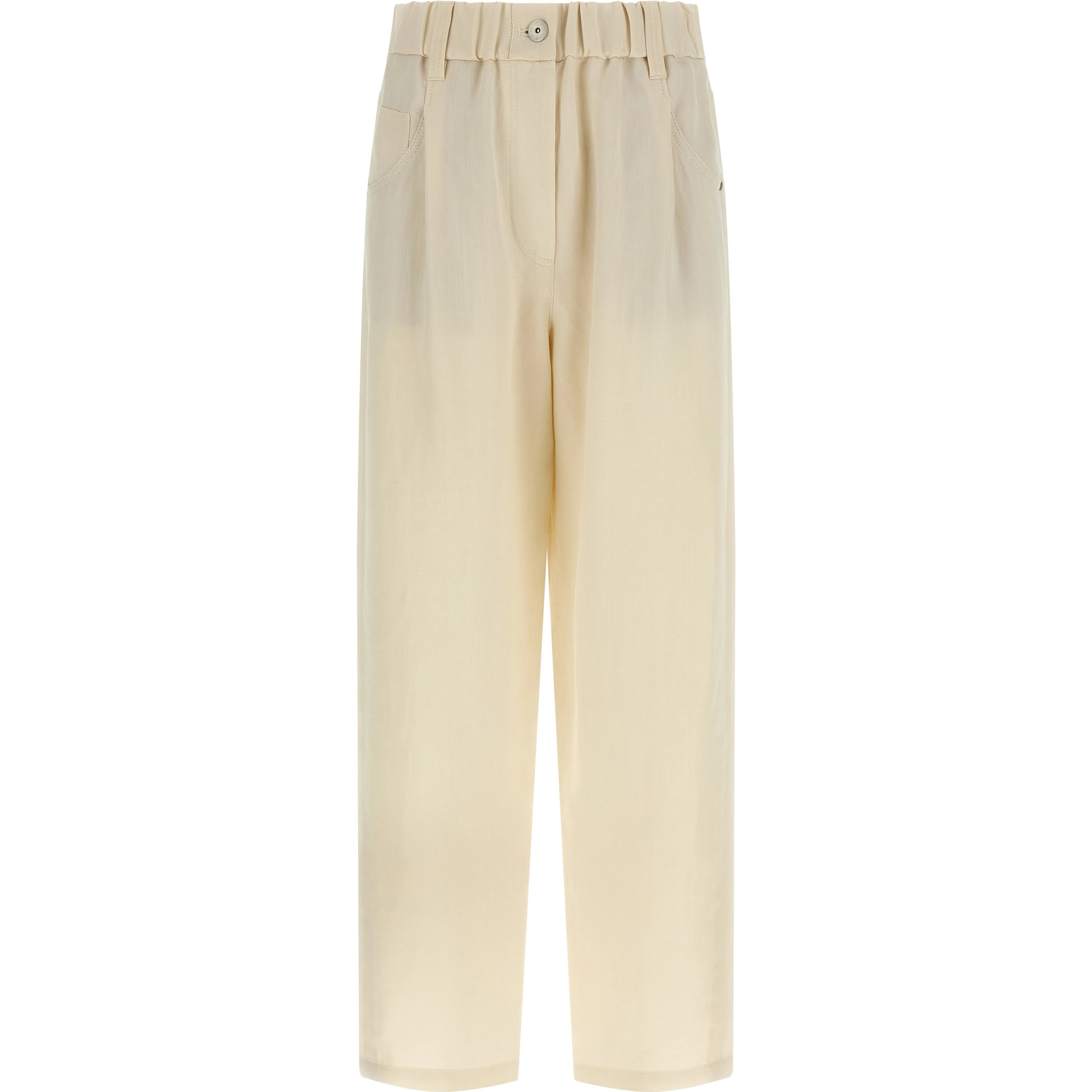 White Viscose Casual Pants