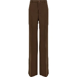 Brown Polyester Dress Pants