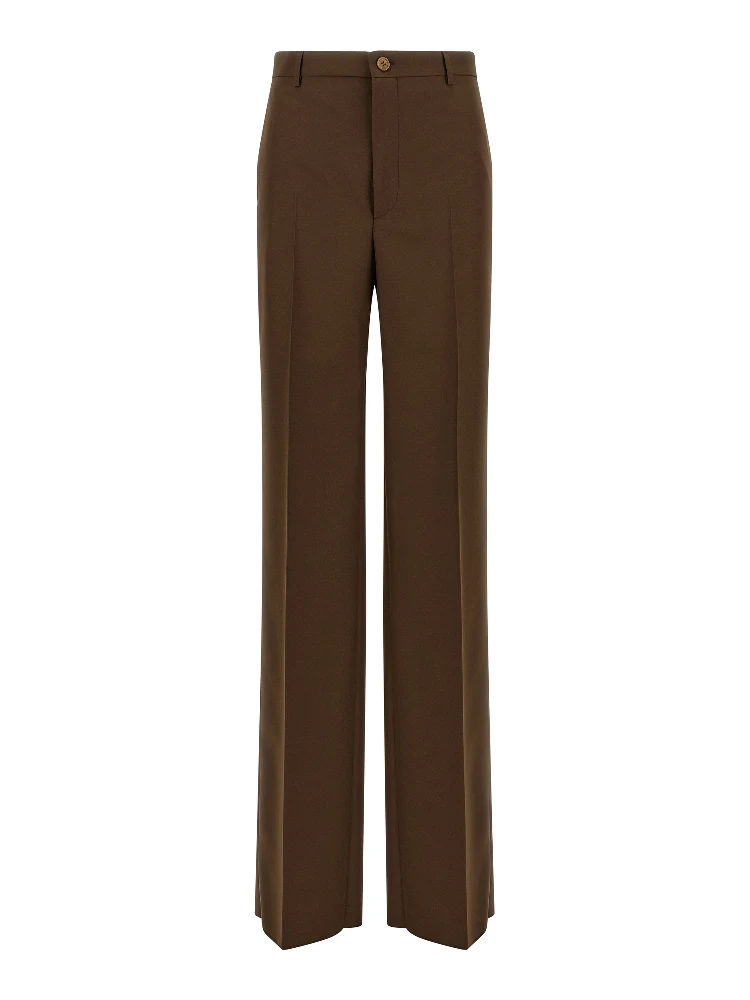 Brown Polyester Dress Pants
