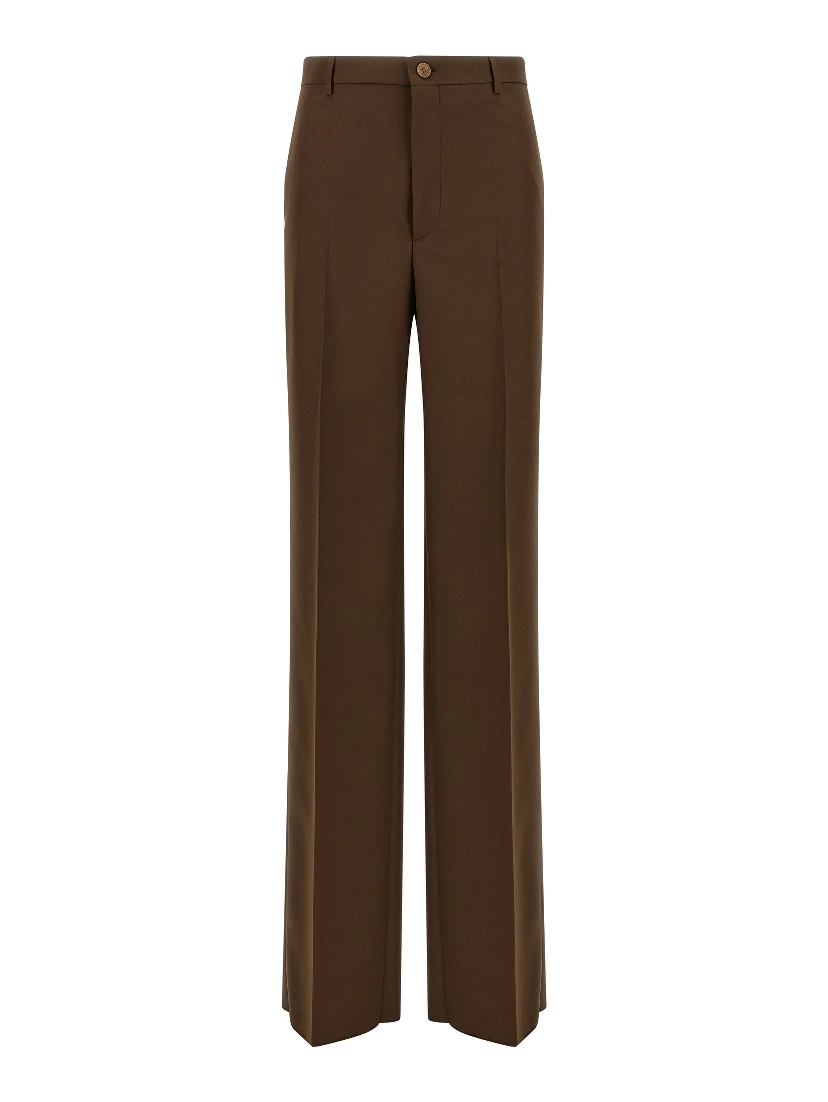 Brown Polyester Dress Pants