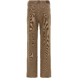 Beige Cotton Straight-Leg Jeans