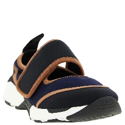 Blue Polyamide Athletic Sneakers