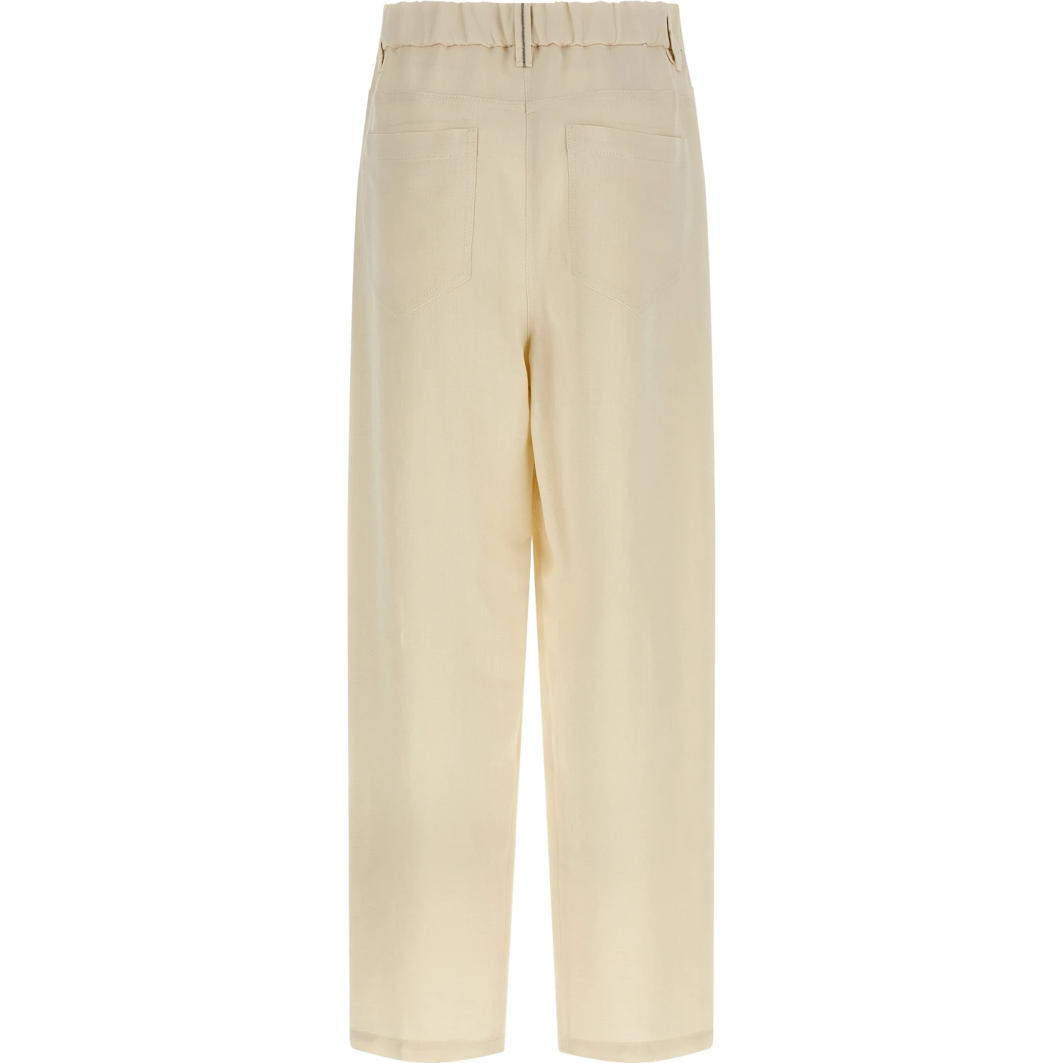 White Viscose Casual Pants