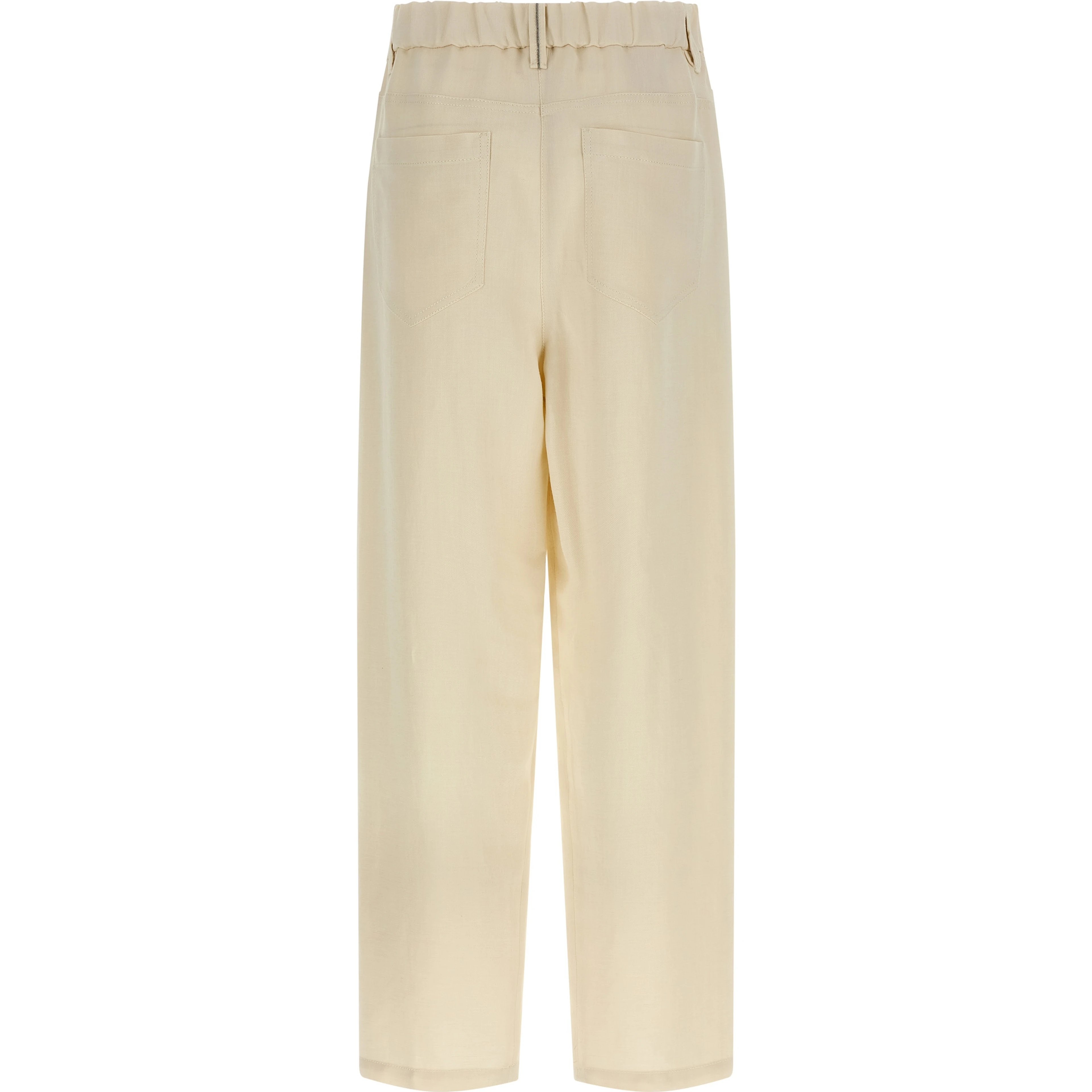 White Viscose Casual Pants