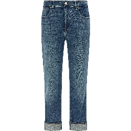 Blue Cotton Relaxed Fit Jeans