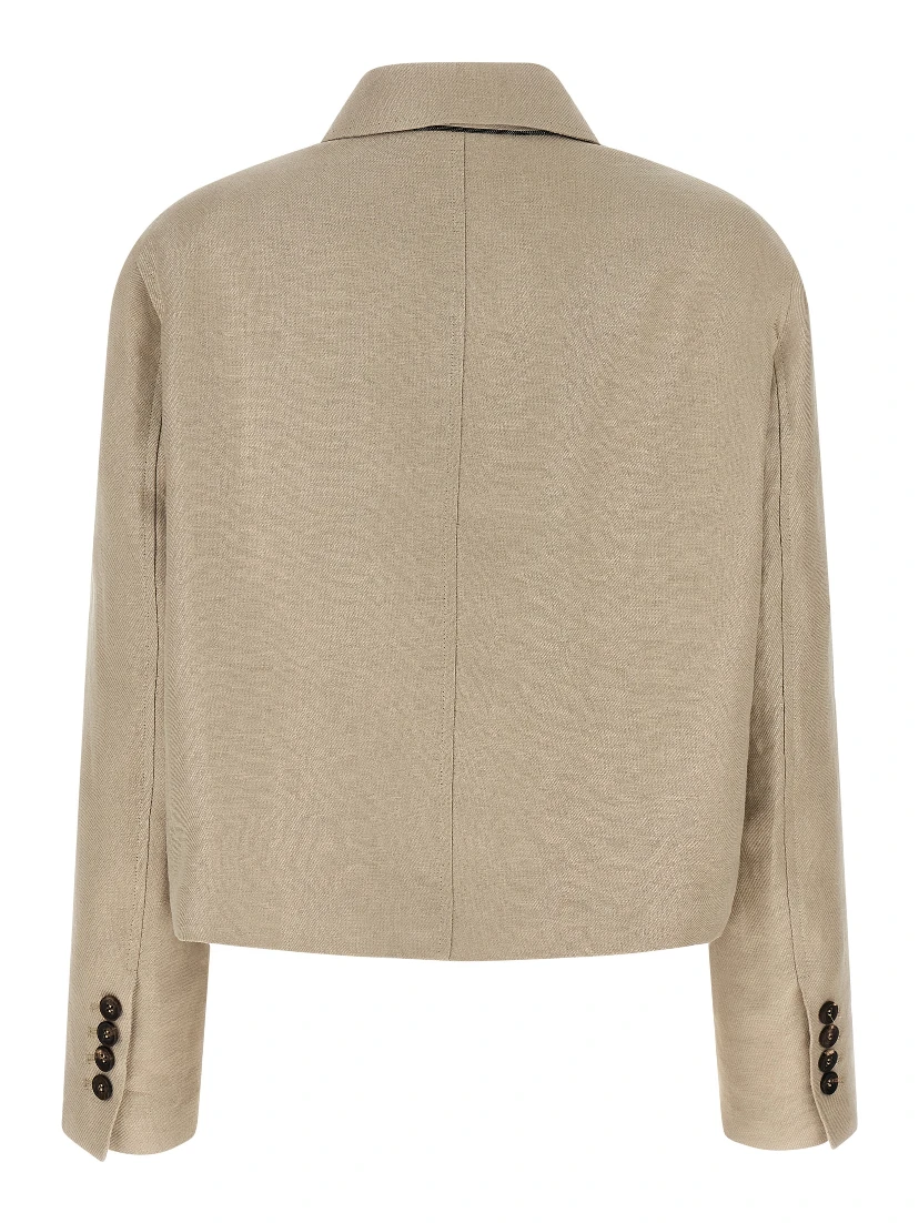 Beige Linen Blazer
