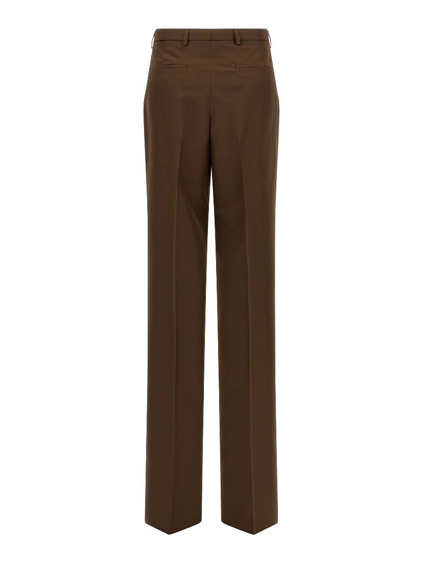 Brown Polyester Dress Pants