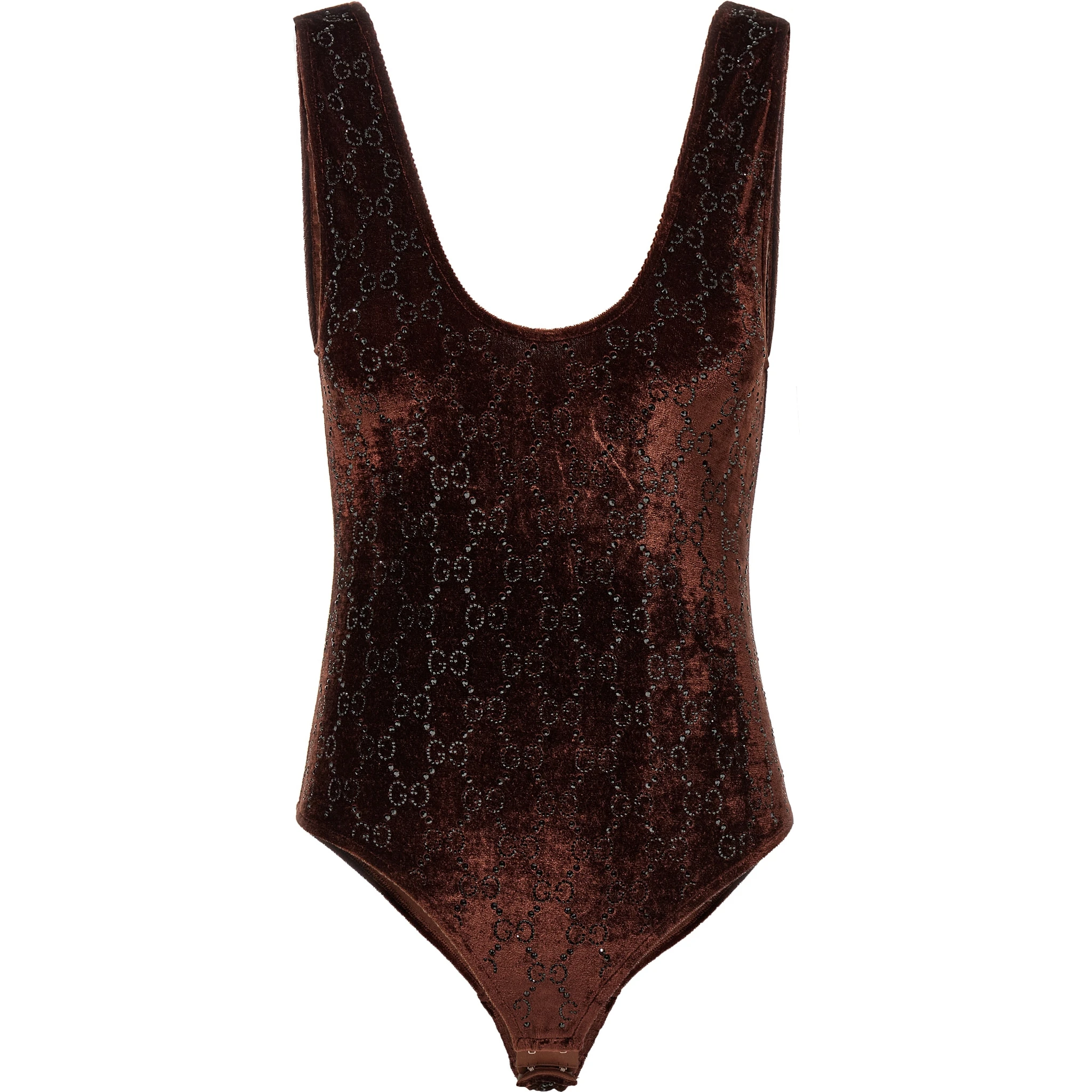 Brown Polyamide Bodysuit
