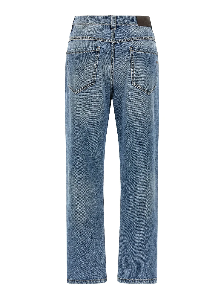 Blue Cotton Straight-Leg Jeans alternative