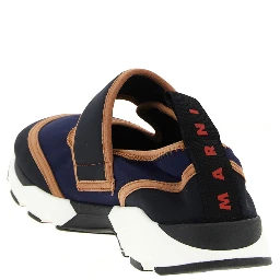 Blue Polyamide Athletic Sneakers