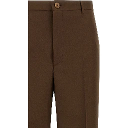 Brown Polyester Dress Pants