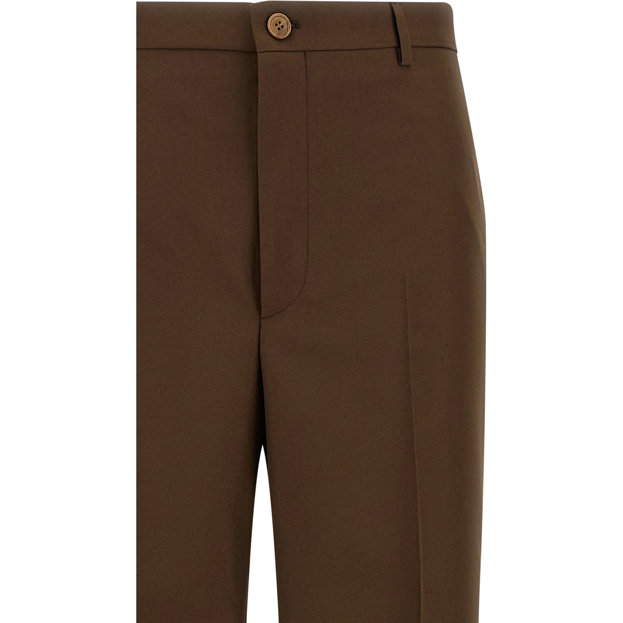 Brown Polyester Dress Pants