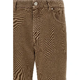 Beige Cotton Straight-Leg Jeans