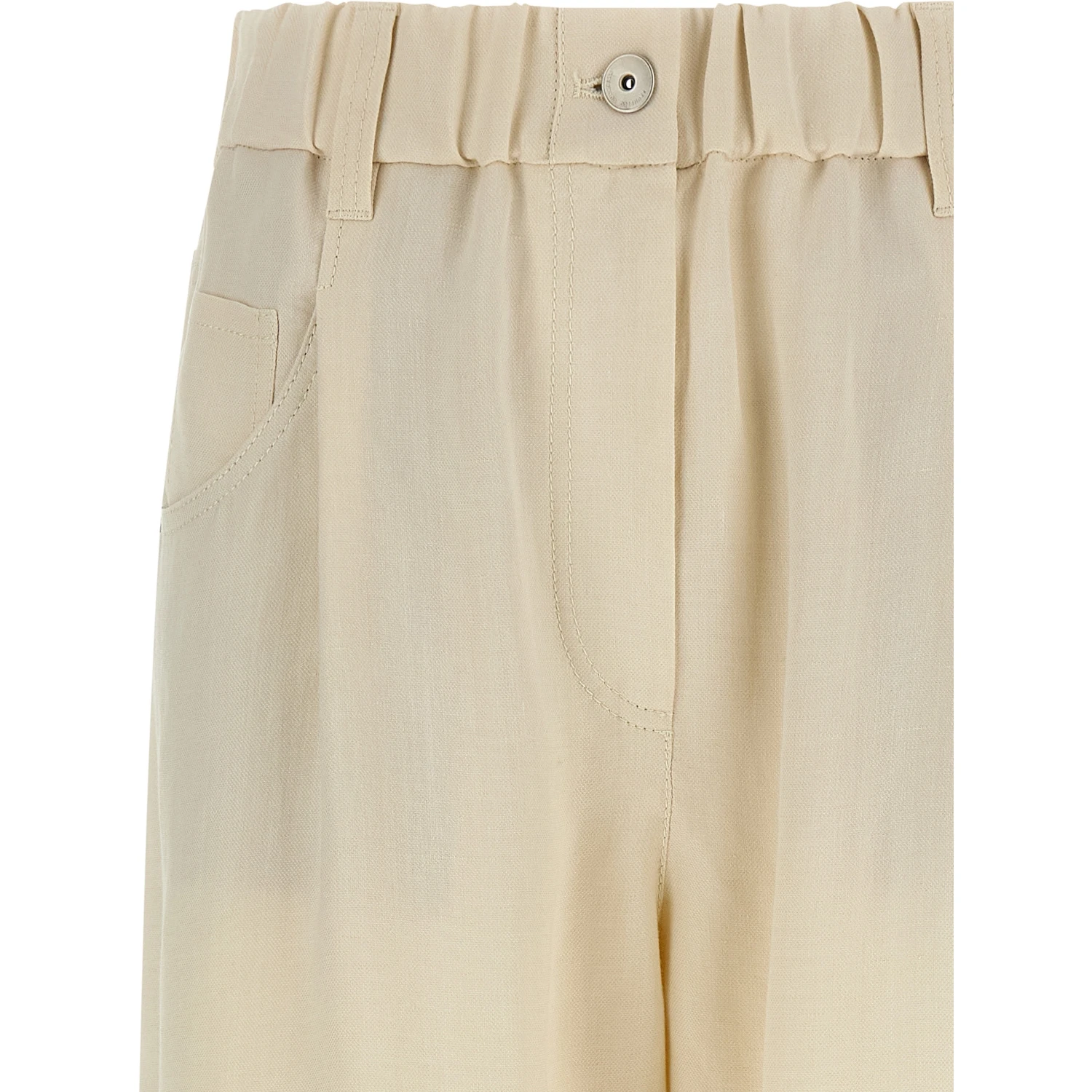 White Viscose Casual Pants