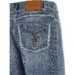 Blue Cotton Boyfriend Jeans