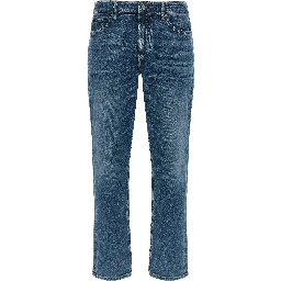 Blue Cotton Skinny Jeans